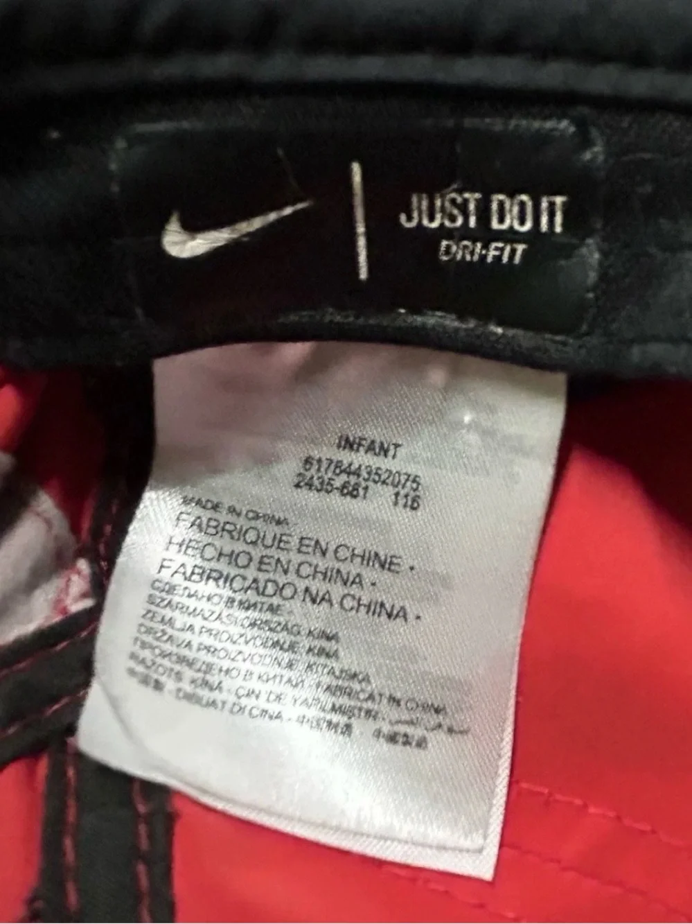 Baby Toddler Nike Red Dri-Fit Adjustable Hat Baseball Cap Summer